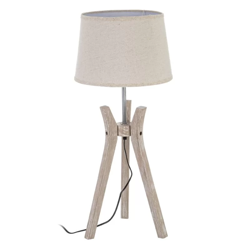 Desk lamp White Linen Wood 60 W 220 V 240 V 220-240 V 30 x 30 x 69 cm
