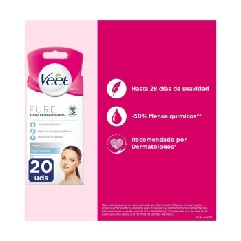 Facial Hair Removal Strips Veet Sensitive skin 20 Units 2