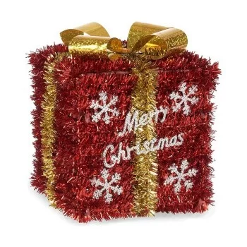 Gift Box Red Golden White Plastic polypropylene 13 x 17 x...