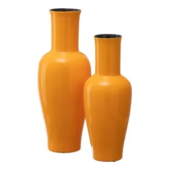Vase 21,5 x 21,5 x 52,5 cm Ceramic Yellow 2