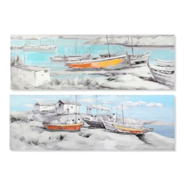 Painting DKD Home Decor Port 150 x 3 x 50 cm Barco Mediterranean (2 Units)