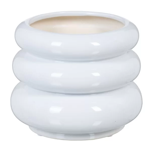 Vase 22 x 22 x 18 cm Ceramic White