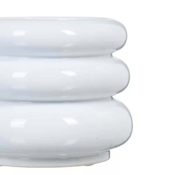 Vase 22 x 22 x 18 cm Ceramic White