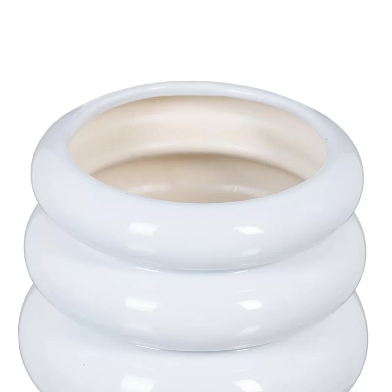 Vase 22 x 22 x 18 cm Ceramic White