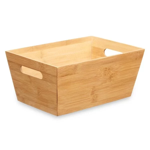 Multi-purpose basket Natural Bamboo 15 x 29 x 8,5 cm (12 Units) With handles