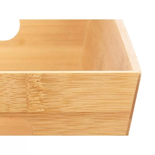 Multi-purpose basket Natural Bamboo 15 x 29 x 8,5 cm (12 Units) With handles