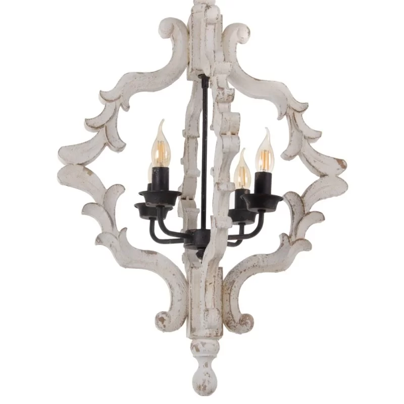 Ceiling Light 54,5 x 54,5 x 74 cm Metal Wood White
