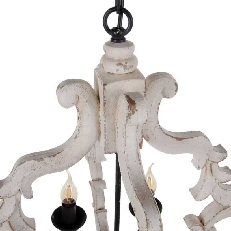 Ceiling Light 54,5 x 54,5 x 74 cm Metal Wood White