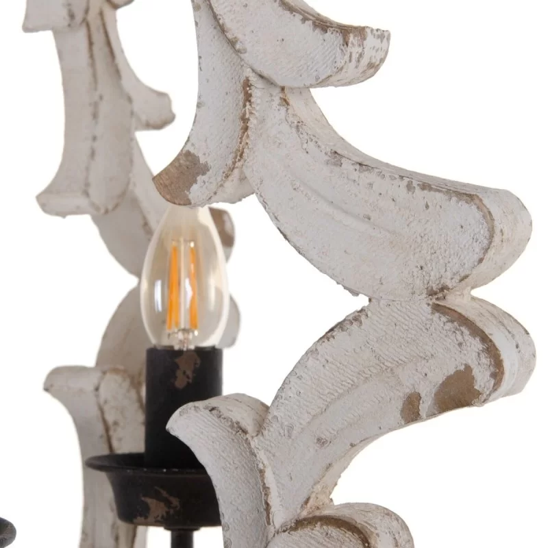 Ceiling Light 54,5 x 54,5 x 74 cm Metal Wood White