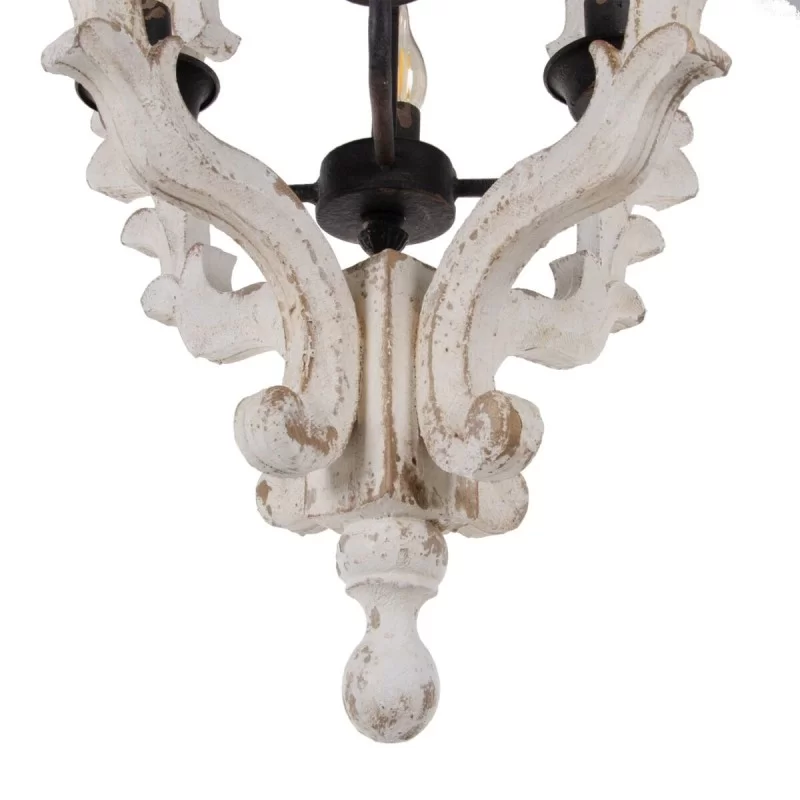 Ceiling Light 54,5 x 54,5 x 74 cm Metal Wood White