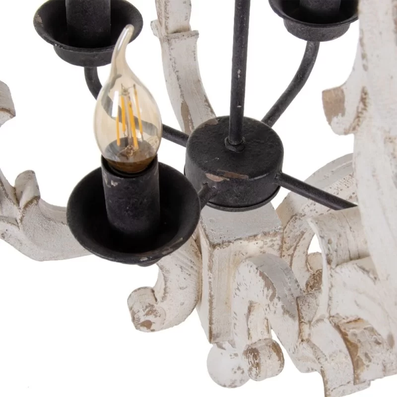 Ceiling Light 54,5 x 54,5 x 74 cm Metal Wood White