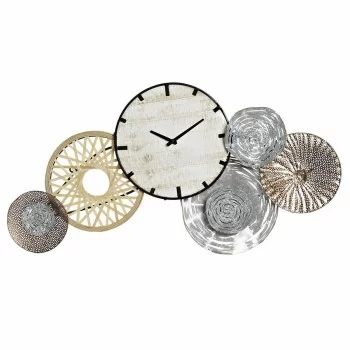 Wall Clock DKD Home Decor Grey Metal Circles MDF Wood (99...
