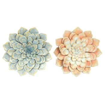 Wall Decoration DKD Home Decor 61 x 8 x 61 cm Flower Blue...