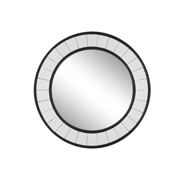 Free standing mirror Home ESPRIT Black Wood Mirror Modern 88 x 5 x 88 cm