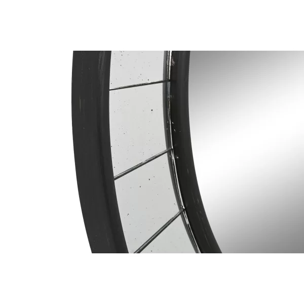 Free standing mirror Home ESPRIT Black Wood Mirror Modern 88 x 5 x 88 cm