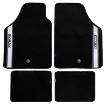 Car Floor Mat Set Sparco Black/Silver Grey Silver Carpet...