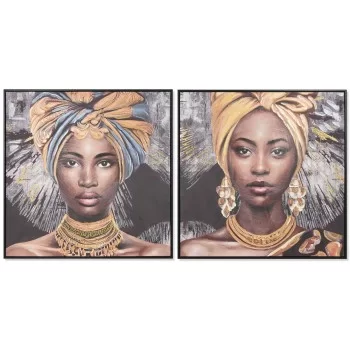 Painting Home ESPRIT Colonial African Woman 80 x 3,5 x 80...
