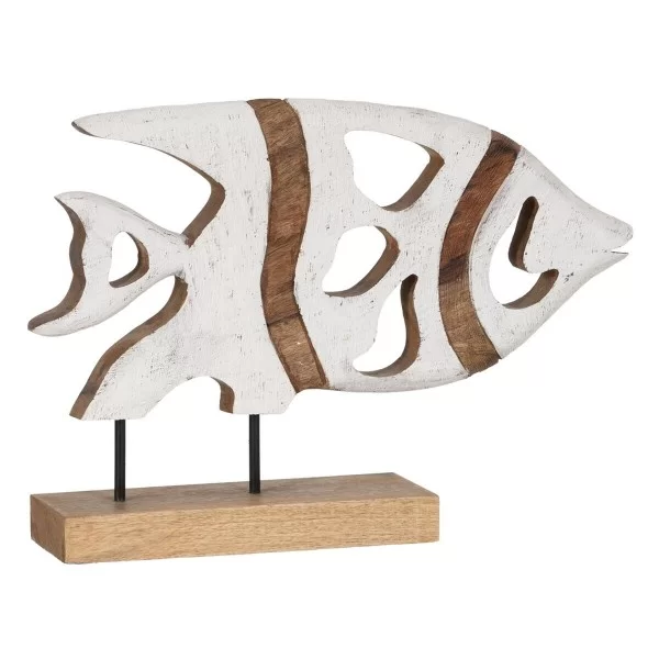 Sculpture Fish White Beige 45,5 x 9 x 32,5 cm