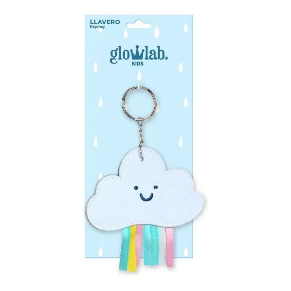 Keychain Glow Lab Nube Light Blue