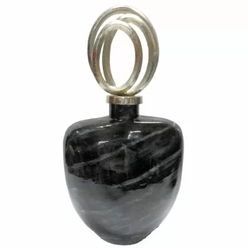 Vase DKD Home Decor 28 x 14 x 48 cm Crystal Silver Black...