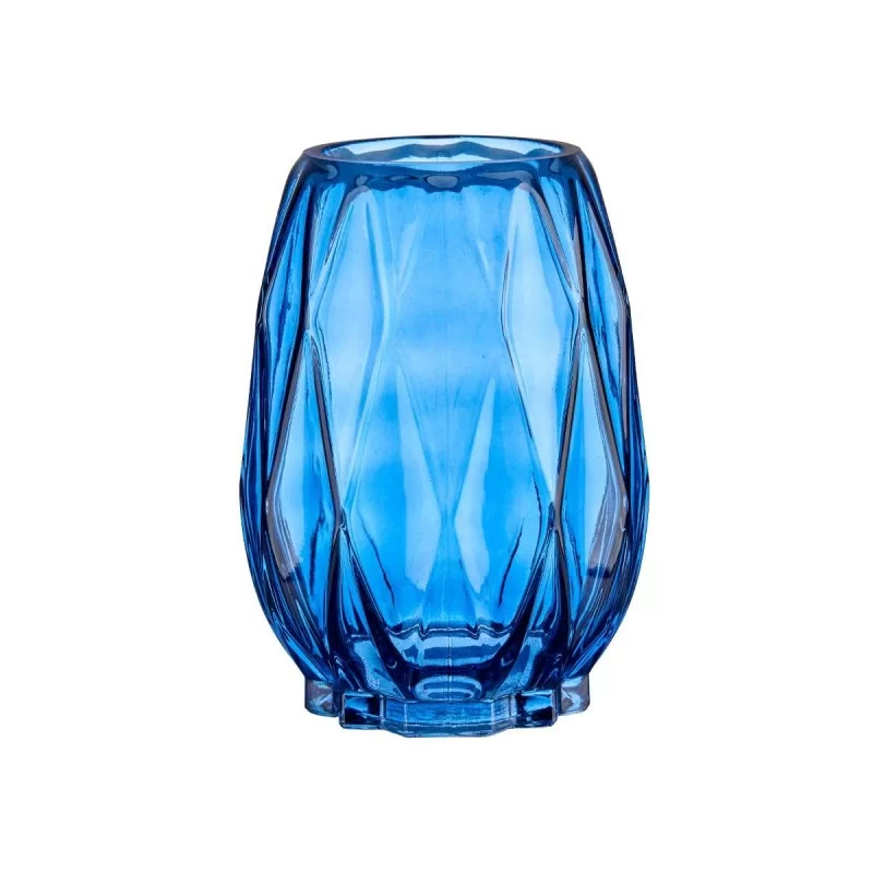 Vase Engraving Rhombus Blue Crystal 13,5 x 19 x...