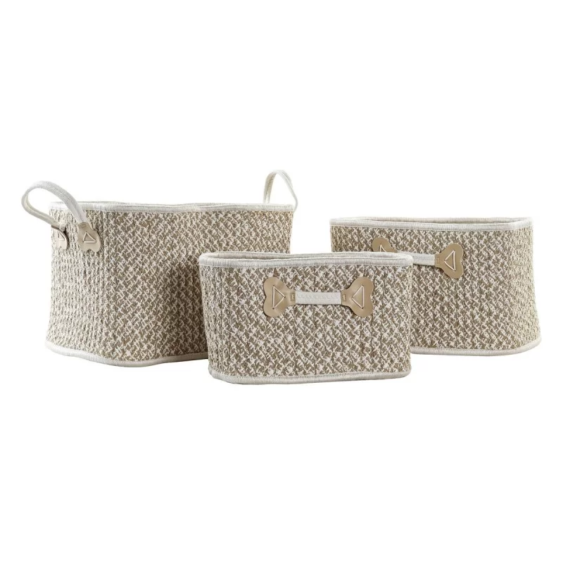 Basket set DKD Home Decor Cotton Jute (41 x 31...