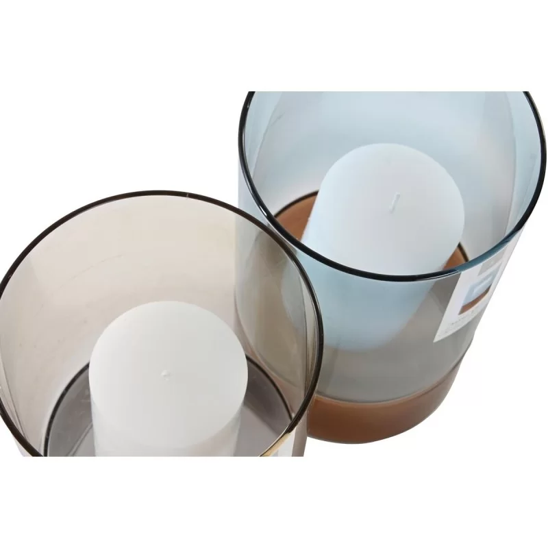 Candleholder DKD Home Decor Crystal Bicoloured...