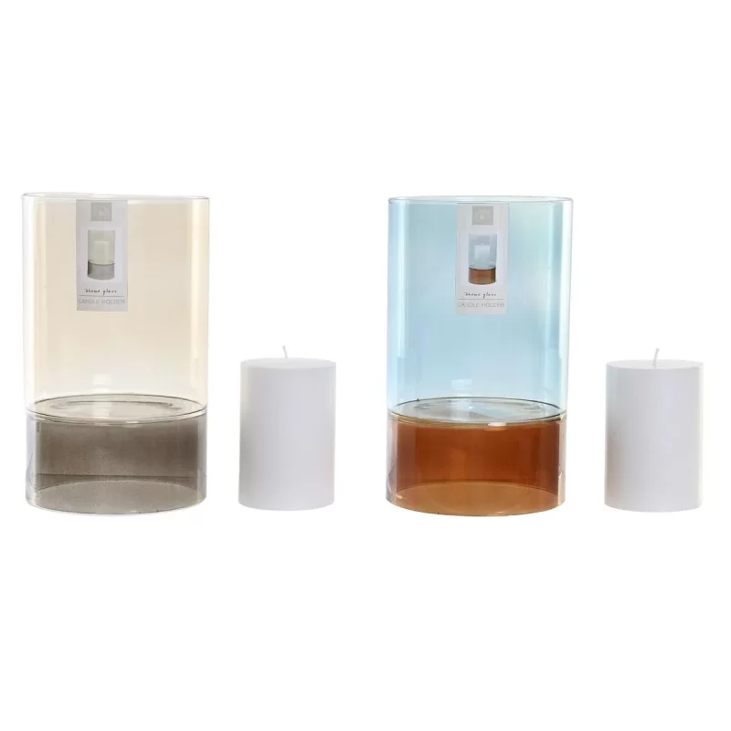 Candleholder DKD Home Decor Crystal Bicoloured...