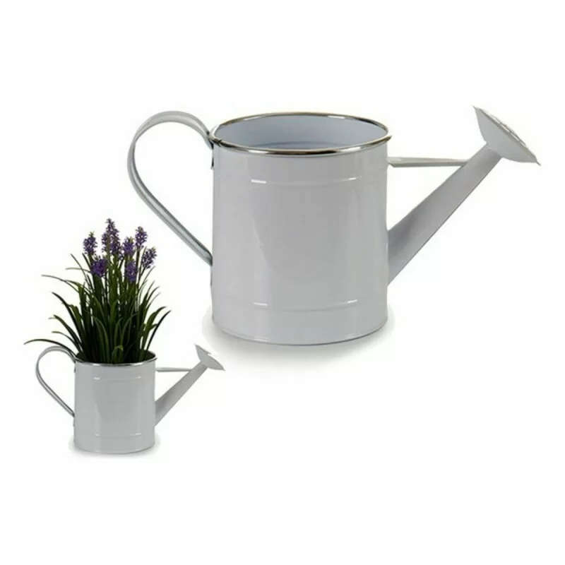 Decorative watering can Metal White Silver...