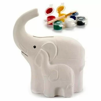 Money box Elephant Ceramic White (8,3 x 14 x 12 cm) (12... 2
