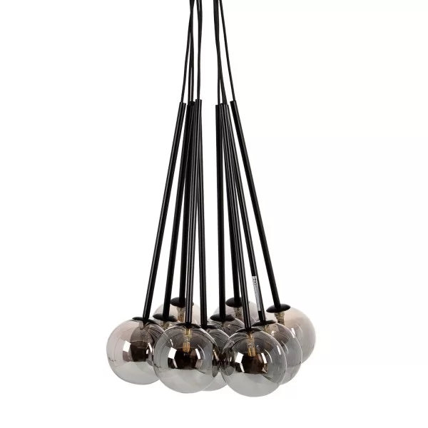 Ceiling Light 91 x 60 x 155 cm Crystal Black Metal Ø 13 cm Modern