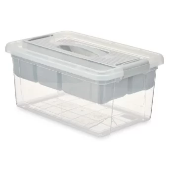 Multi-use Box Grey Transparent Plastic 9 L 35,5 x 17 x... 2