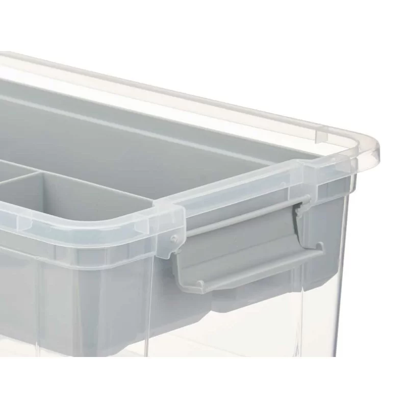 Multi-use Box Grey Transparent Plastic 9 L 35,5...