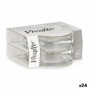 Ashtray Set Transparent Glass (24 Units)