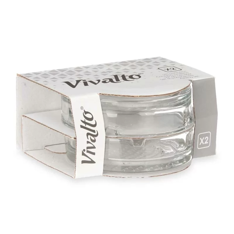 Ashtray Set Transparent Glass (24 Units)