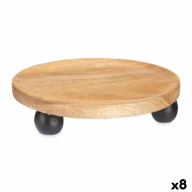 Centerpiece Circular Brown Mango wood 30 x 6 x 30 cm (8 Units)