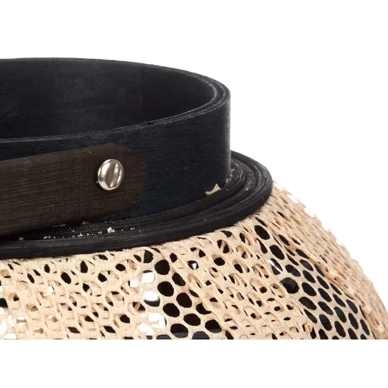 Candleholder Lantern With handle Beige Wood...