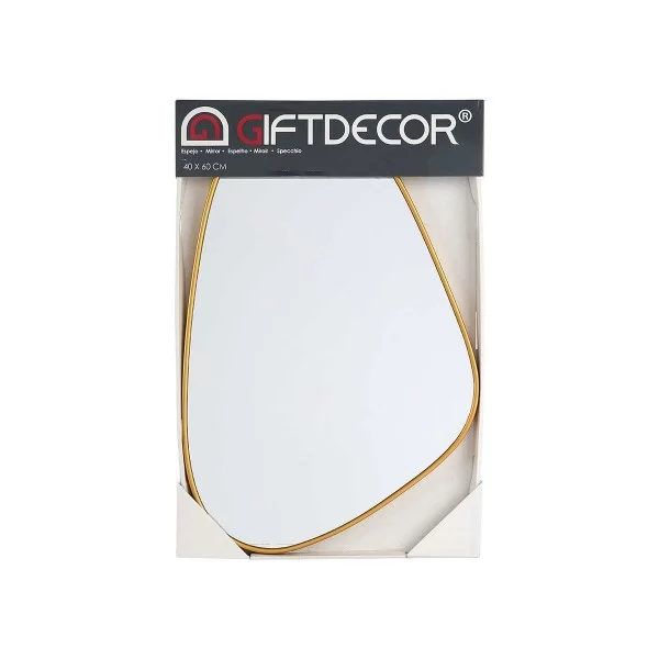 Wall mirror Abstract Golden polypropylene 40 x 60 x 2,5 cm (6 Units)