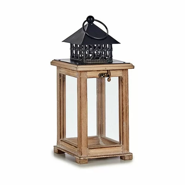 Lantern Brown Black Wood Metal 13 x 29 x 13 cm (6 Units)