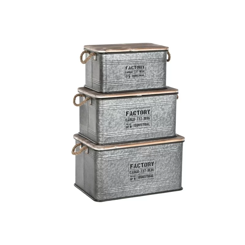 Set of Chests Home ESPRIT Silver Dark brown...