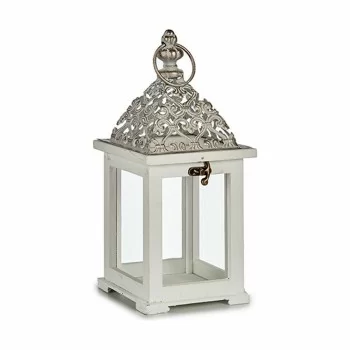 Lantern White Silver Wood Metal 13 x 29 x 13 cm (6 Units) 2
