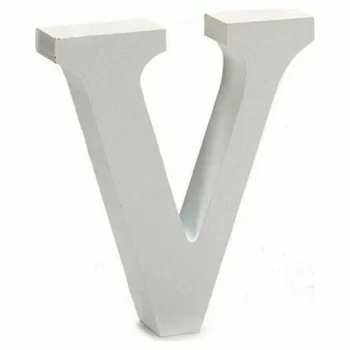 Letter V 2 x 11 cm Wood White (24 Units) 2