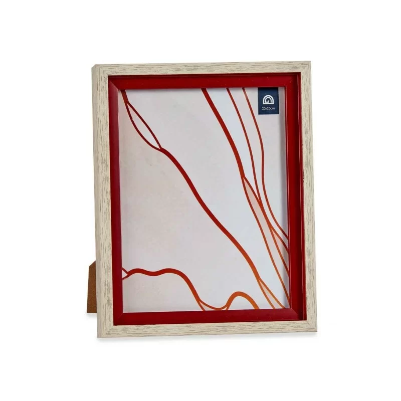 Photo frame Crystal Red Wood Brown Plastic (24...