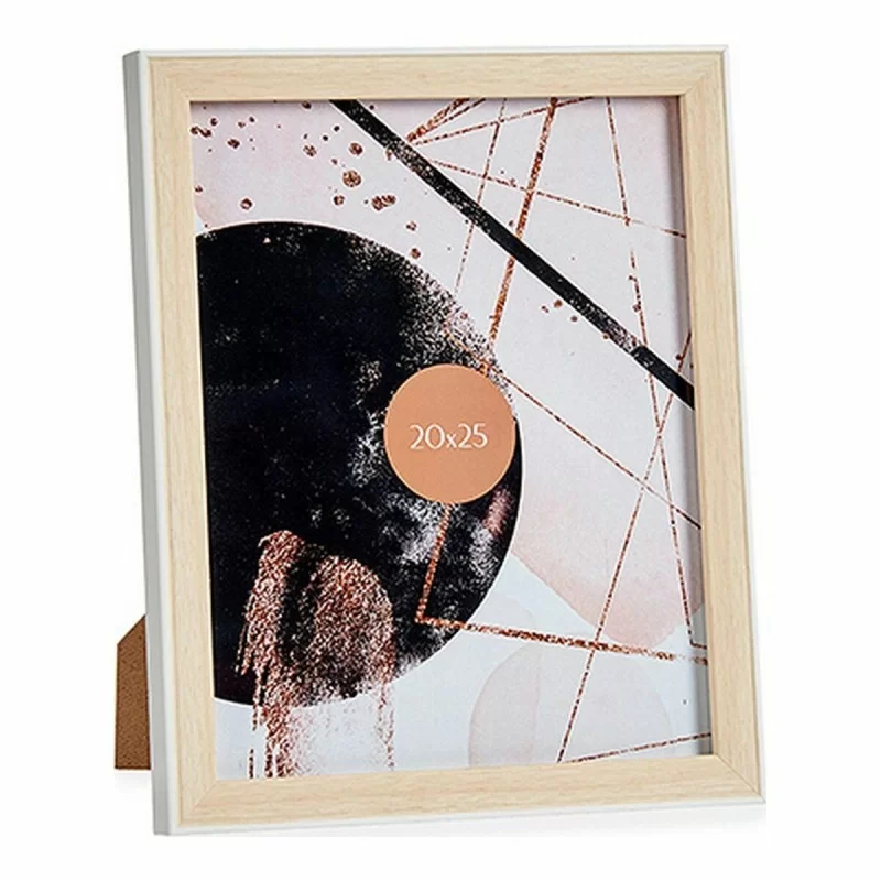 Photo frame Wood Brown White Plastic Glass...