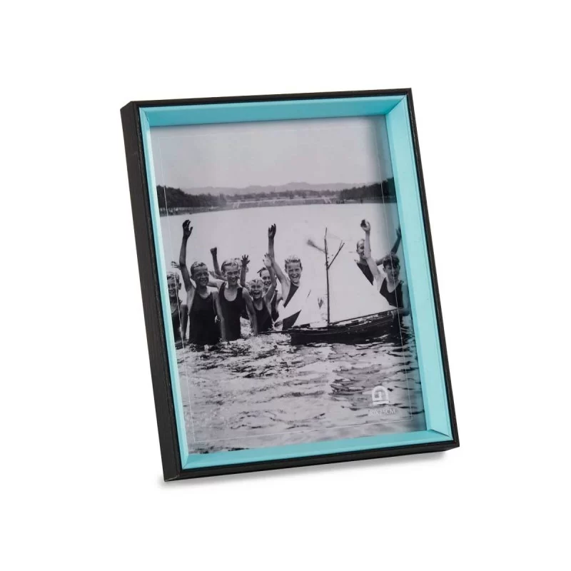 Photo frame Crystal Black Blue MDF Wood (6...