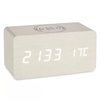 Table-top Digital Clock White PVC MDF Wood (15 x 7,5 x 7... 2