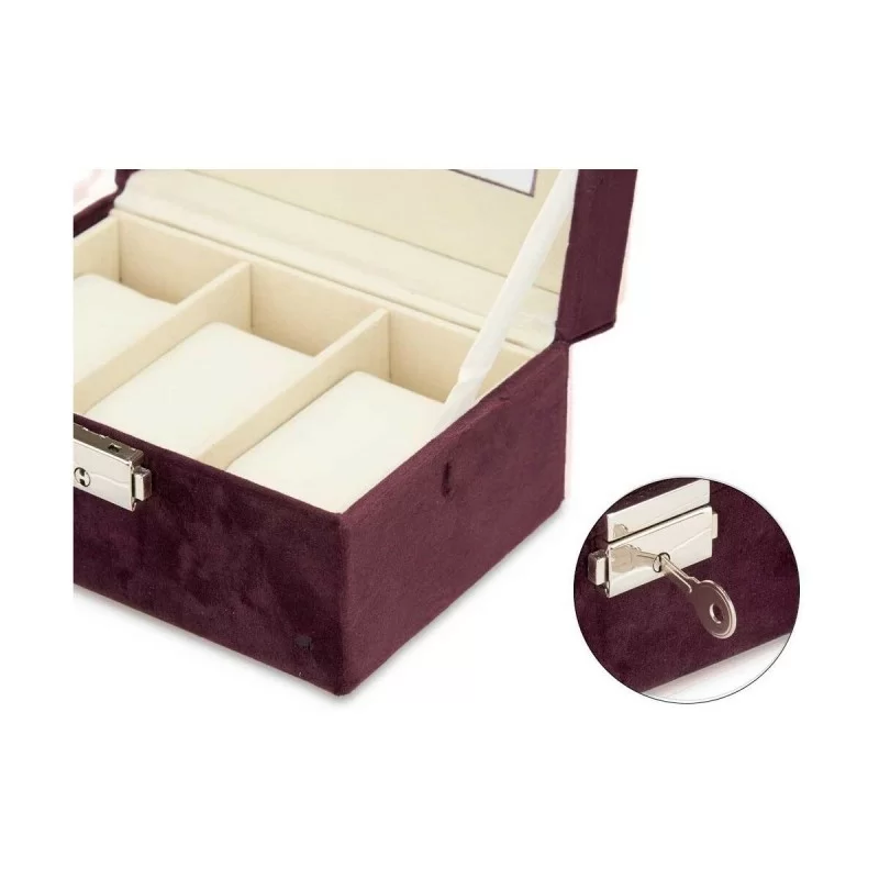 Box for watches Metal Burgundy (16 x 8,5 x 11...