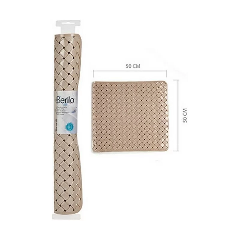 Bath rug Braiding Beige PVC (0,03 x 50 x 50 cm)...