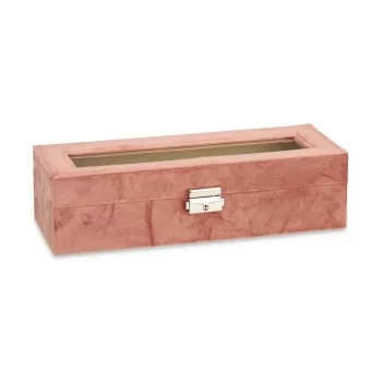 Box for watches Pink Metal (30,5 x 8,5 x 11,5 cm) (6 Units) 2