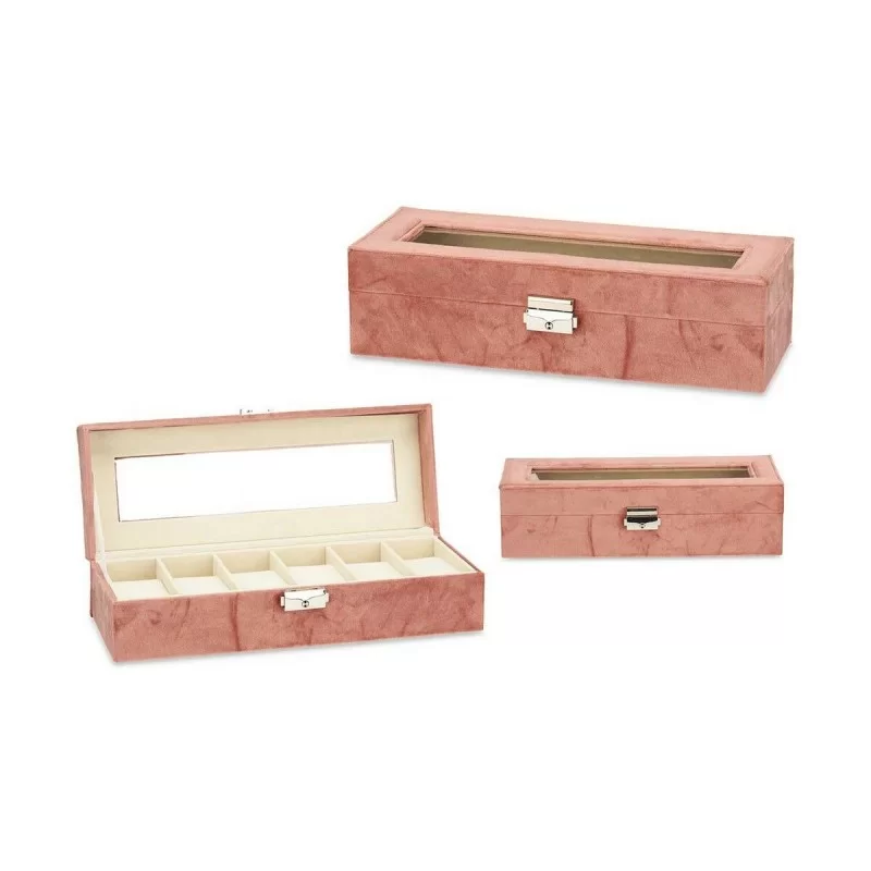 Box for watches Pink Metal (30,5 x 8,5 x 11,5...